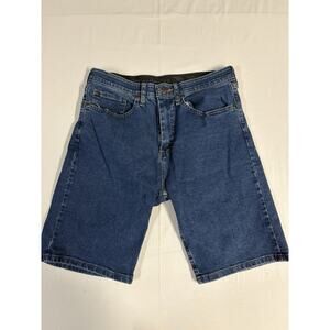 Wrangler Authentics Relaxed Fit Denim Shorts Men’s Size 30 Dark Wash Stretch 10”